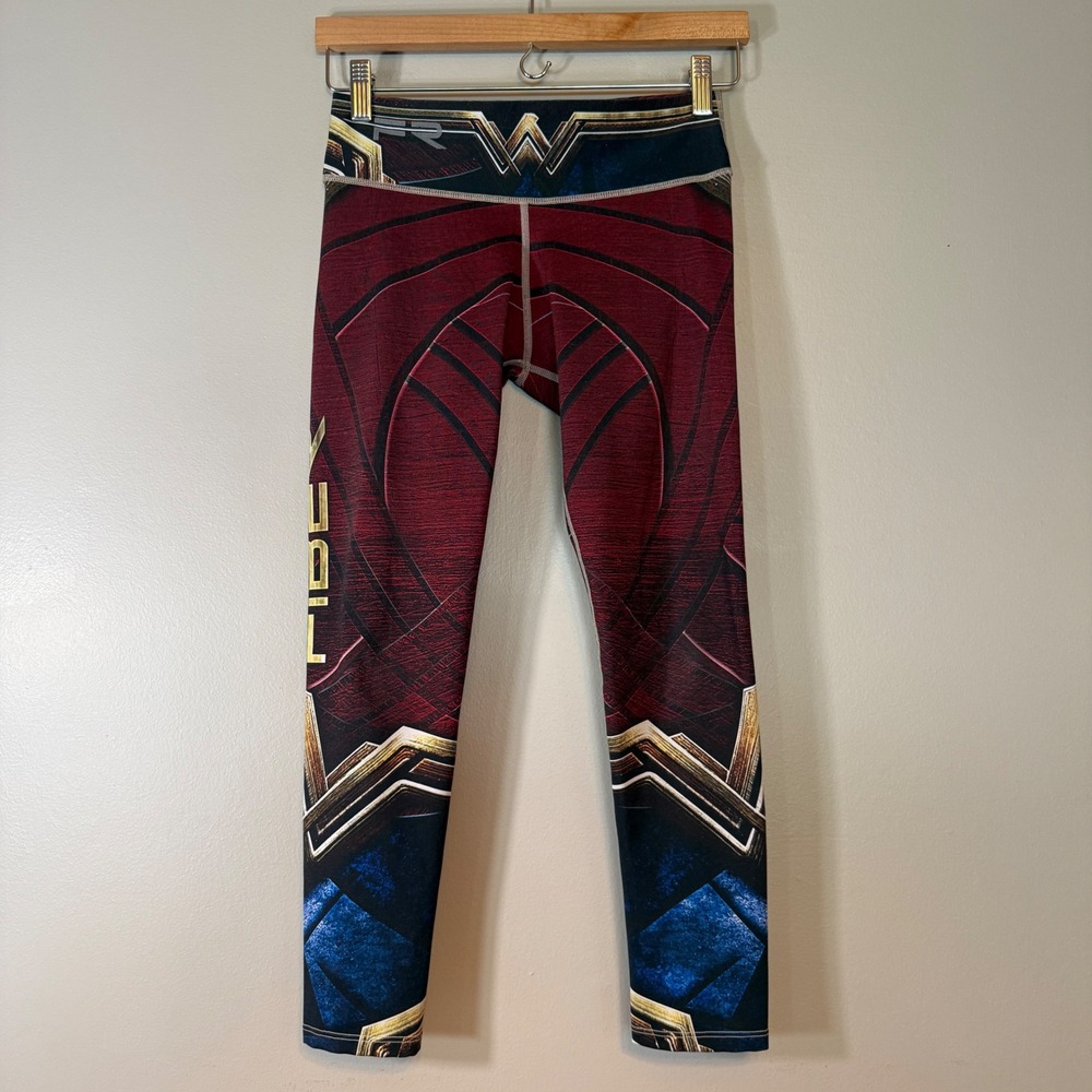 Fiber Heroes Limited Edition Wonder Woman Armor Print Leggings Red Blue Gold OS